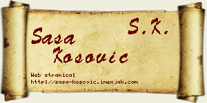 Saša Kosović vizit kartica